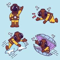 cute and adorable diving suit set vector