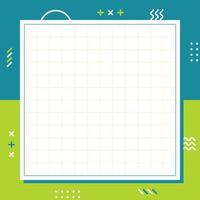 Colorful memphis style in square size Abstract creative background Template for social media banner design with copy space Simple trendy cute pop backdrop for advertising concept Free flat vector