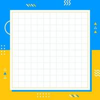 Colorful memphis style in square size Abstract creative background Template for social media banner design with copy space Simple trendy cute pop backdrop for advertising concept Free flat vector