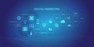 fondo de tecnología abstracta de marketing digital