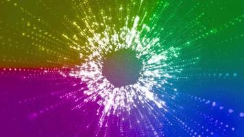 Fondo de partículas de círculo de arco iris animación en bucle video