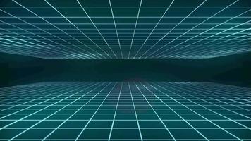 animation de boucle de zoom de grille de fil de fer bleu