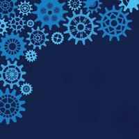 Abstract technology background with cogwheel, engineering cover template in blue. Suitable for websites, banners, backgrounds vector