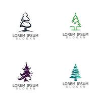 Christmas Tree Flat Icon forest or park simple vector nature image design