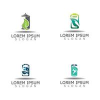 Battery Life logo designs template, Nature Battery logo template vector