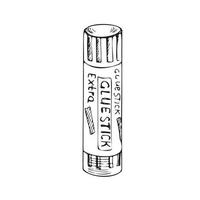 Vector hand-drawn school and office supplies Illustration. Detailed retro style glue stick sketch. Vintage sketch element. Back to School. School essential illustration.