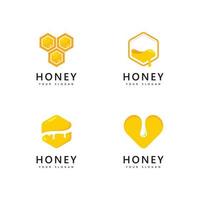 panal de miel logo icono abejas diseño vectorial vector