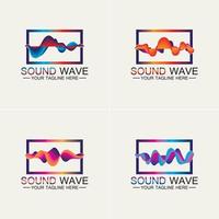 Multicolored abstract fluid sound wave logo Vector illustration design