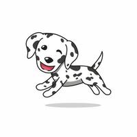 Vector cartoon character happy dalmatian dog running