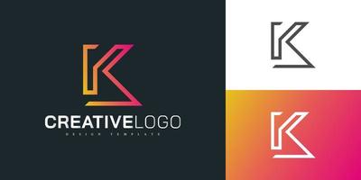 Modern Letter K Logo Design Template in Orange Gradient with Line Style. Initial K Logo. Graphic Alphabet Symbol for Corporate Business Identity vector