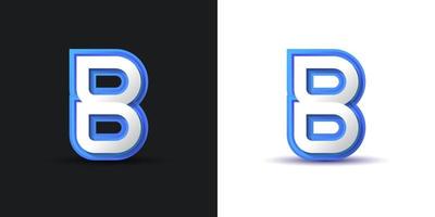 Diseño de logotipo letra b limpio y moderno en blanco y azul. símbolo del alfabeto gráfico para la identidad empresarial corporativa