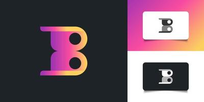 Diseño de logotipo letra b moderno y limpio en degradado colorido. símbolo del alfabeto gráfico para la identidad empresarial corporativa vector