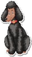 A sticker template of dog cartoon character vector