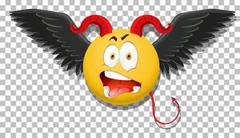 Devil emoticon with facial expression vector