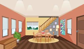 Living room interior design with furnitures vector