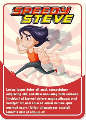 Character game card template with word Speedy Sam