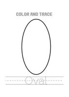 Shapes Tracing Coloring Pages Preschool Activity vector