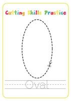 Printable Shapes Cutting Skills Preschool Activity vector