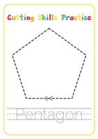 Printable Shapes Cutting Skills Preschool Activity vector