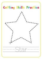 Printable Shapes Cutting Skills Preschool Activity vector