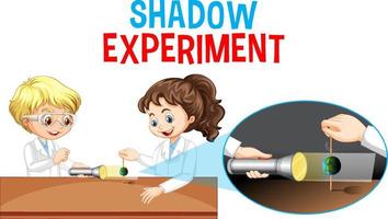 Shadow experiment with scientist kids cartoon character vector