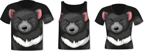 Front of t-shirt with black bear template