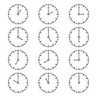 vector de icono de reloj - conjunto de paquete - trazo editable