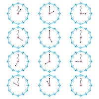 clock icon vector - bundle set - stroke editable