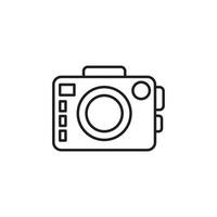 Camera line icon. Studio camera for photographer outline symbol. Vector isolated on white.