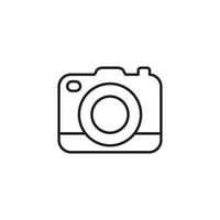 Camera line icon. Studio camera for photographer outline symbol. Vector isolated on white.