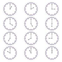 clock icon vector - bundle set - stroke editable