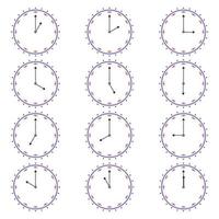 clock icon vector - bundle set - stroke editable