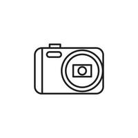 Camera line icon. Studio camera for photographer outline symbol. Vector isolated on white.