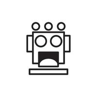 Robots outline vector icon. Thin line black robots icon, flat vector simple element illustration from editable artificial intelligence concept isolated on white background