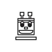 robots delinean el icono de vector. Icono de robots negros de línea delgada, ilustración vectorial simple de elemento plano del concepto de inteligencia artificial editable aislado sobre fondo blanco. vector