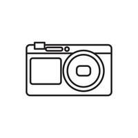 Camera line icon. Studio camera for photographer outline symbol. Vector isolated on white.