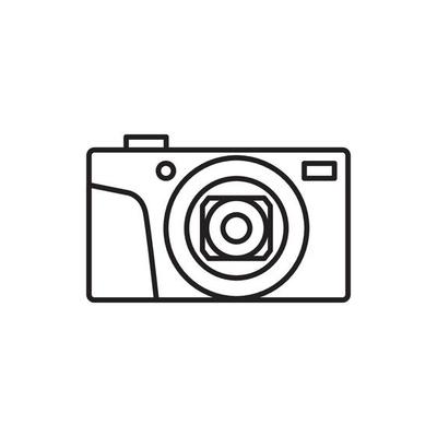 Camera line icon. Studio camera for photographer outline symbol. Vector isolated on white.