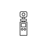 Camera line icon. Studio camera for photographer outline symbol. Vector isolated on white.
