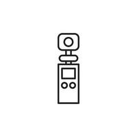 Camera line icon. Studio camera for photographer outline symbol. Vector isolated on white.