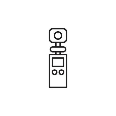 Camera line icon. Studio camera for photographer outline symbol. Vector isolated on white.