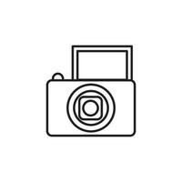 Camera line icon. Studio camera for photographer outline symbol. Vector isolated on white.