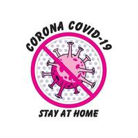 iconos sobre el tema del virus corona covid 19 - permanecer en casa vector logo illustration