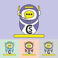 vector de logotipo de robot - bot de chat - tecnología del futuro - inteligencia artificial - lo mejor para la mascota de su negocio