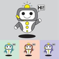 vector de logotipo de robot - bot de chat - tecnología del futuro - inteligencia artificial - lo mejor para la mascota de su negocio