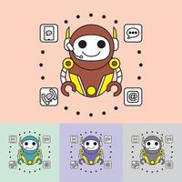 vector de logotipo de robot - bot de chat - tecnología del futuro - inteligencia artificial - lo mejor para la mascota de su negocio