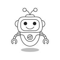 Robots outline vector icon. Thin line black robots icon, flat vector simple element illustration from editable artificial intelligence concept isolated on white background