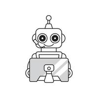 robots delinean el icono de vector. Icono de robots negros de línea delgada, ilustración vectorial simple de elemento plano del concepto de inteligencia artificial editable aislado sobre fondo blanco. vector