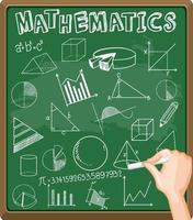 Doodle fórmula matemática con fuente matemática vector