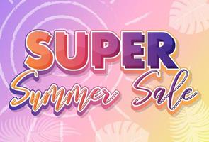 Super summer sale calligraphic text vector