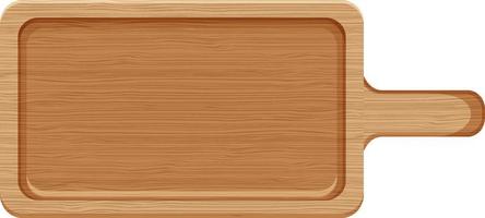 Wooden cutting board or plate in cartoon style isolated vector